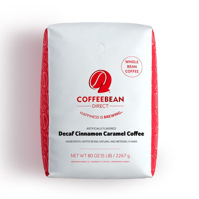 Coffee Bean Direct Decaf Cinnamon Caramel flavored coffee 5-lb bag