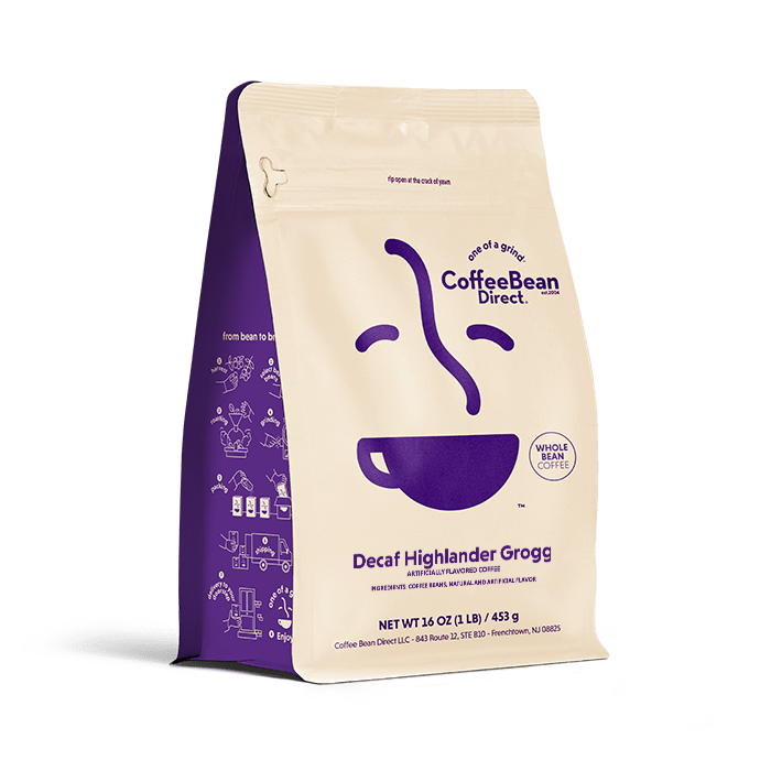 Coffee Bean Direct Decaf Highlander Grogg flavored coffee 1-lb bag