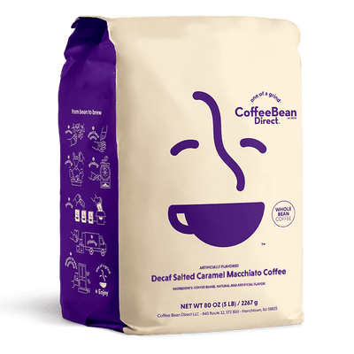 Coffee Bean Direct Decaf Salted Caramel Macchiato flavored coffee 5-lb bag