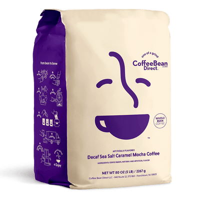 Coffee Bean Direct Decaf Sea Salt Caramel Mocha flavored coffee 5-lb bag
