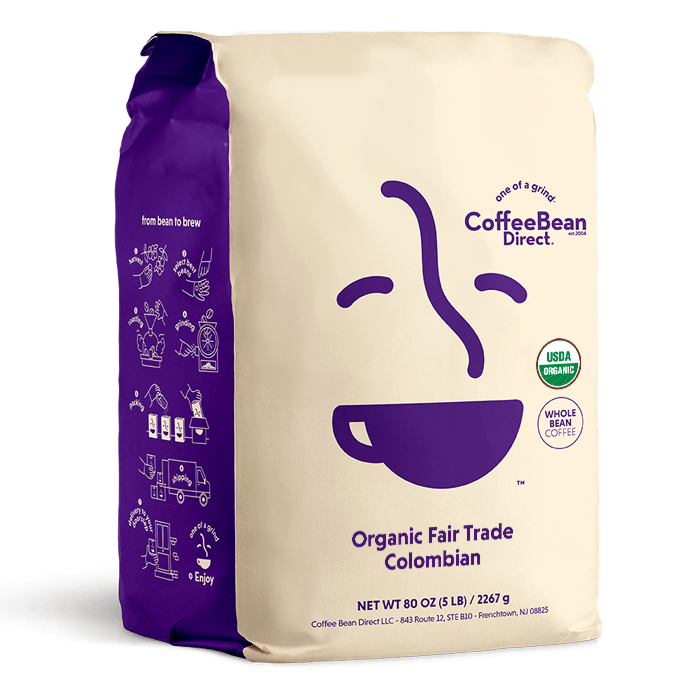 Coffee Bean Direct Organic Fair Trade Colombian 5-lb bag