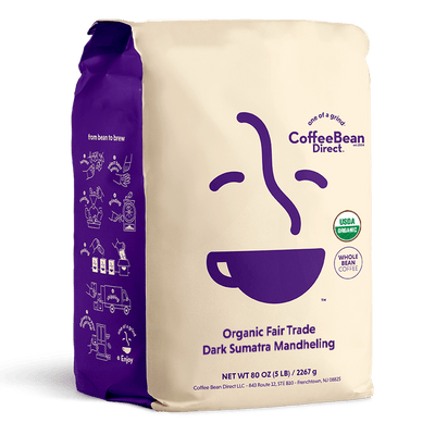 Coffee Bean Direct Organic Fair Trade Dark Sumatra Mandheling 5-lb bag