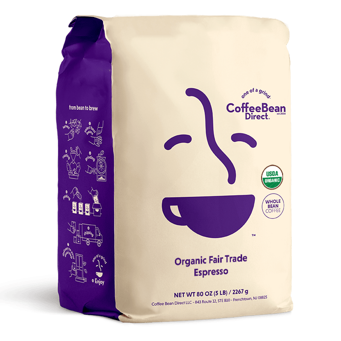 Coffee Bean Direct Organic Fair Trade Espresso 5-lb bag