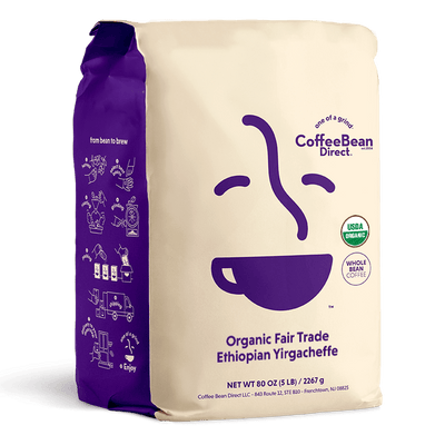 Coffee Bean Direct Organic Fair Trade Ethiopian Yirgacheffe 5-lb bag