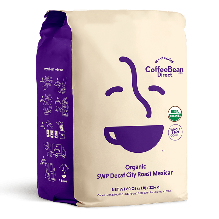 Coffee Bean Direct Organic SWP Decaf City Roast Mexican 5-lb bag