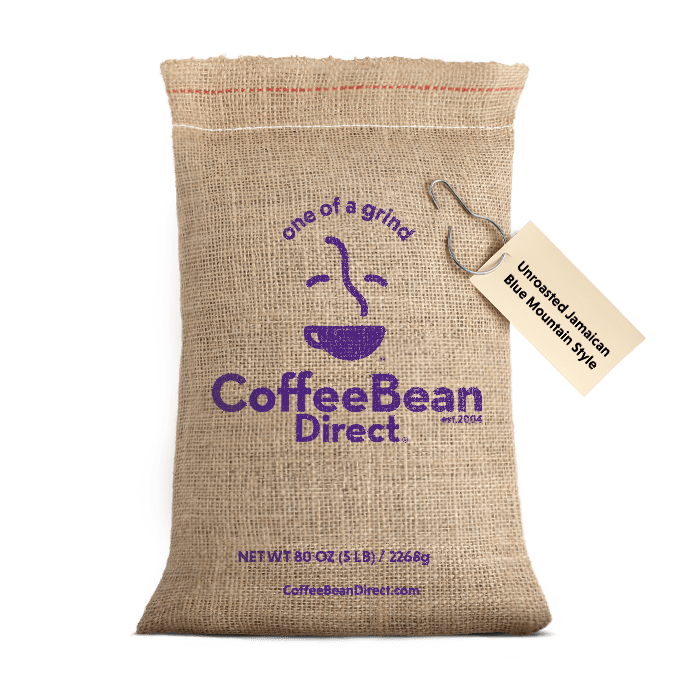 Coffee Bean Direct Unroasted Jamaican Blue Mountain Style 5-lb burlap bag