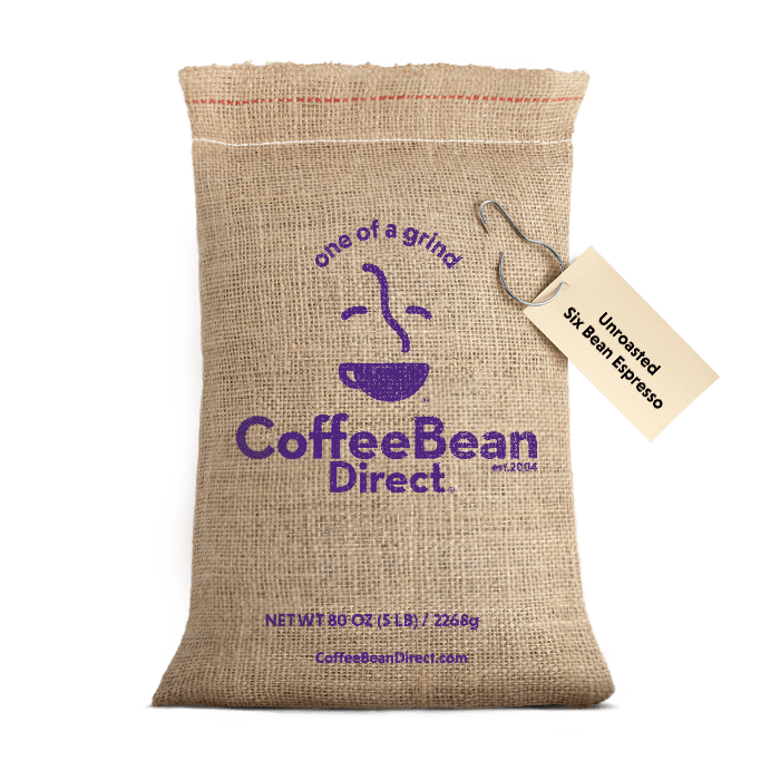 Coffee Bean Direct Unroasted Six Bean Espresso 5-lb burlap bag