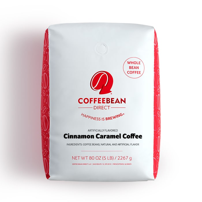 Coffee Bean Direct Cinnamon Caramel flavored coffee 5-lb bag