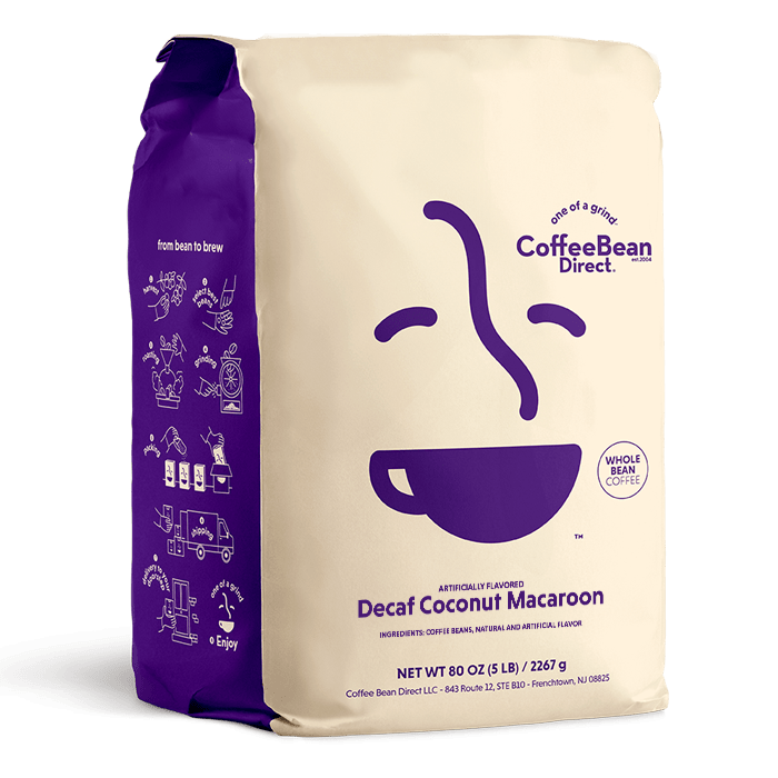 Coffee Bean Direct Decaf Coconut Macaroon flavored coffee 5-lb bag