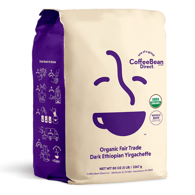 Coffee Bean Direct Organic Fair Trade Dark Ethiopian Yirgacheffe 5-lb bag