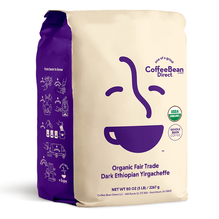 Organic Fair Trade Dark Ethiopian Yirgacheffe – Coffee Bean Direct