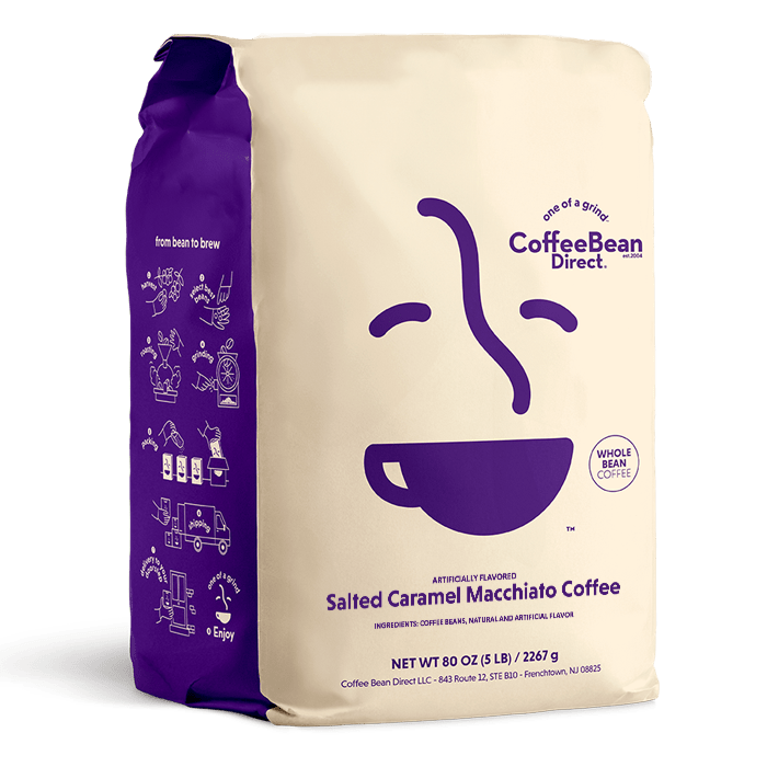 Coffee Bean Direct Salted Caramel Macchiato flavored coffee 5-lb bag